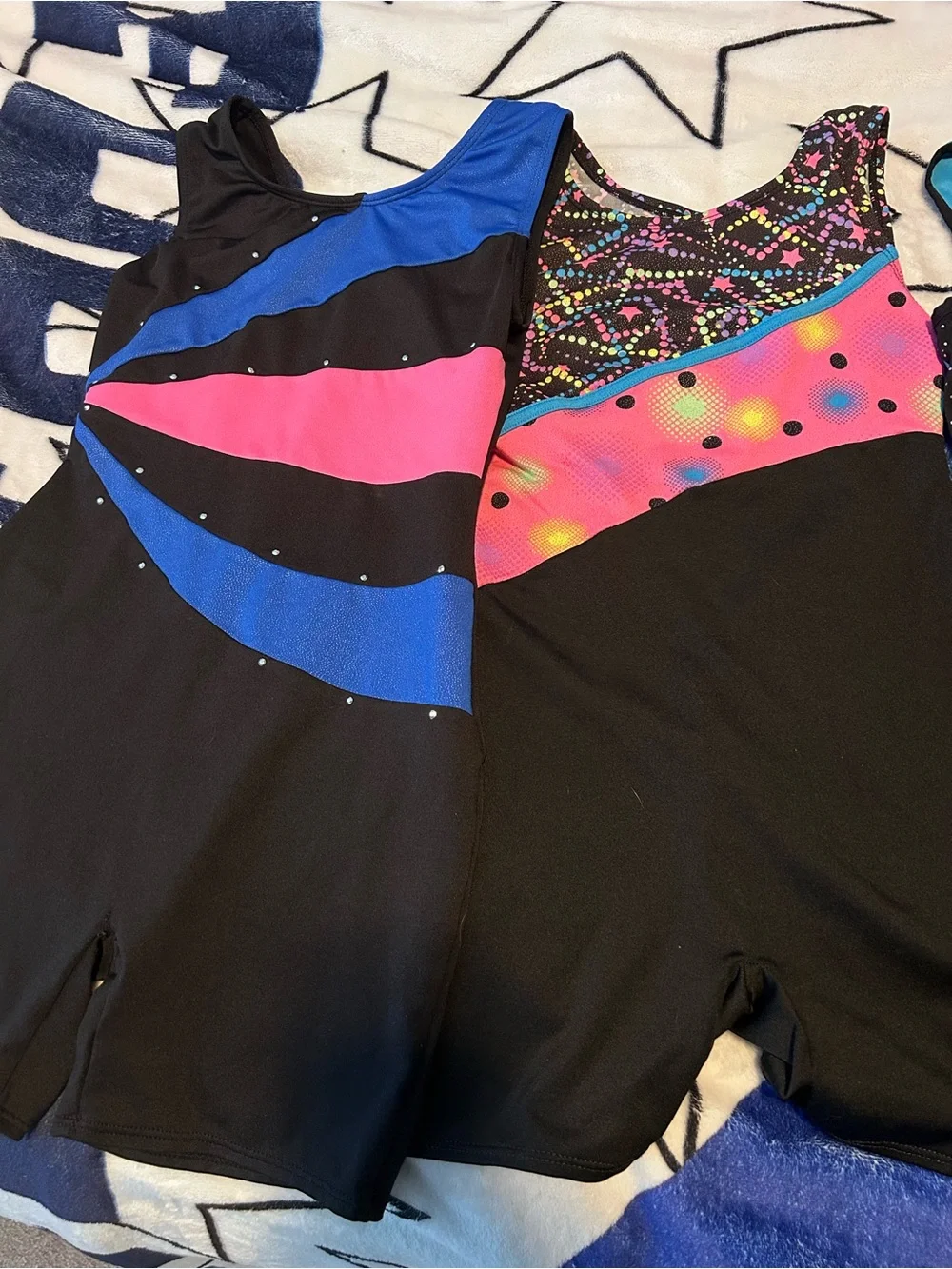 Kids Black and Purple Sparkle Gymnastics Leotard and Tutu Set